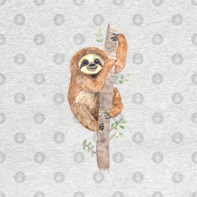 Sloth | Cute | Watercolor by Harpleydesign